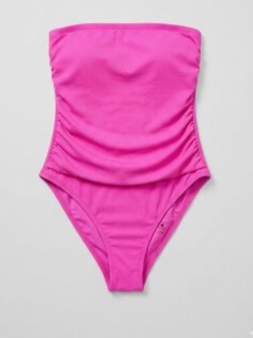 NWOT Shade & Shore ribbed bandeau one-piece bathing suit w/ ruching, size Large